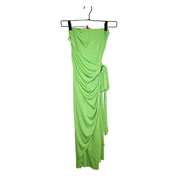 Staud Angelica Wrap Skirt Maxi Length Kiwi Green Size Large NEW - Picture 2 of 7
